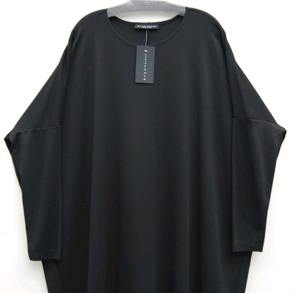 Modal Bryn Walker Mid Weight Ponti Damien Black Tunic Oversize Lagenlook 3X - Picture 4 of 5
